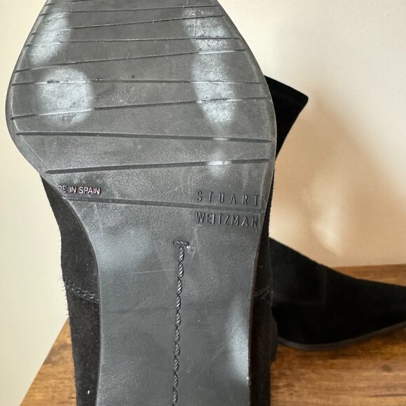Stuart Weitzman Naomi Bootie Suede Square Toe Size 9 - Picture 2 of 5